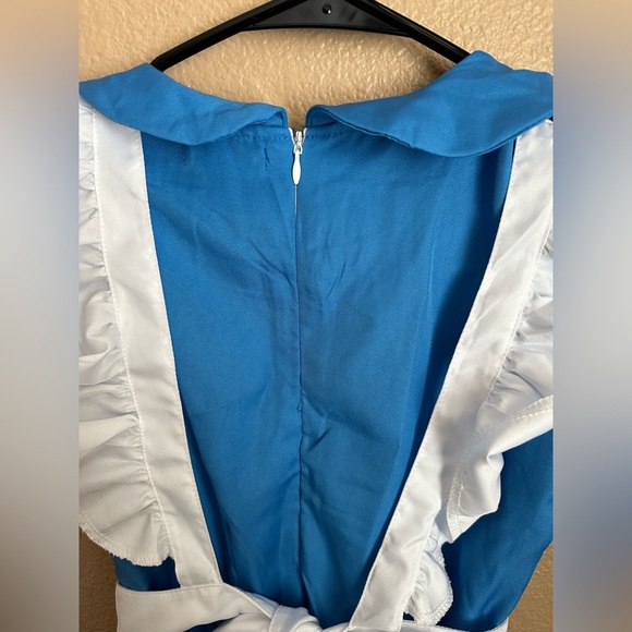 Halloween Alice Costume Blue Peter Pan Collar Dress with White Apron - Picture 7 of 8